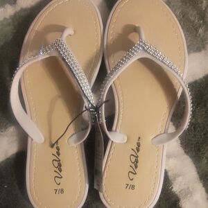 5 For $25 Eve Women's Cream Sandals with Silver Details
